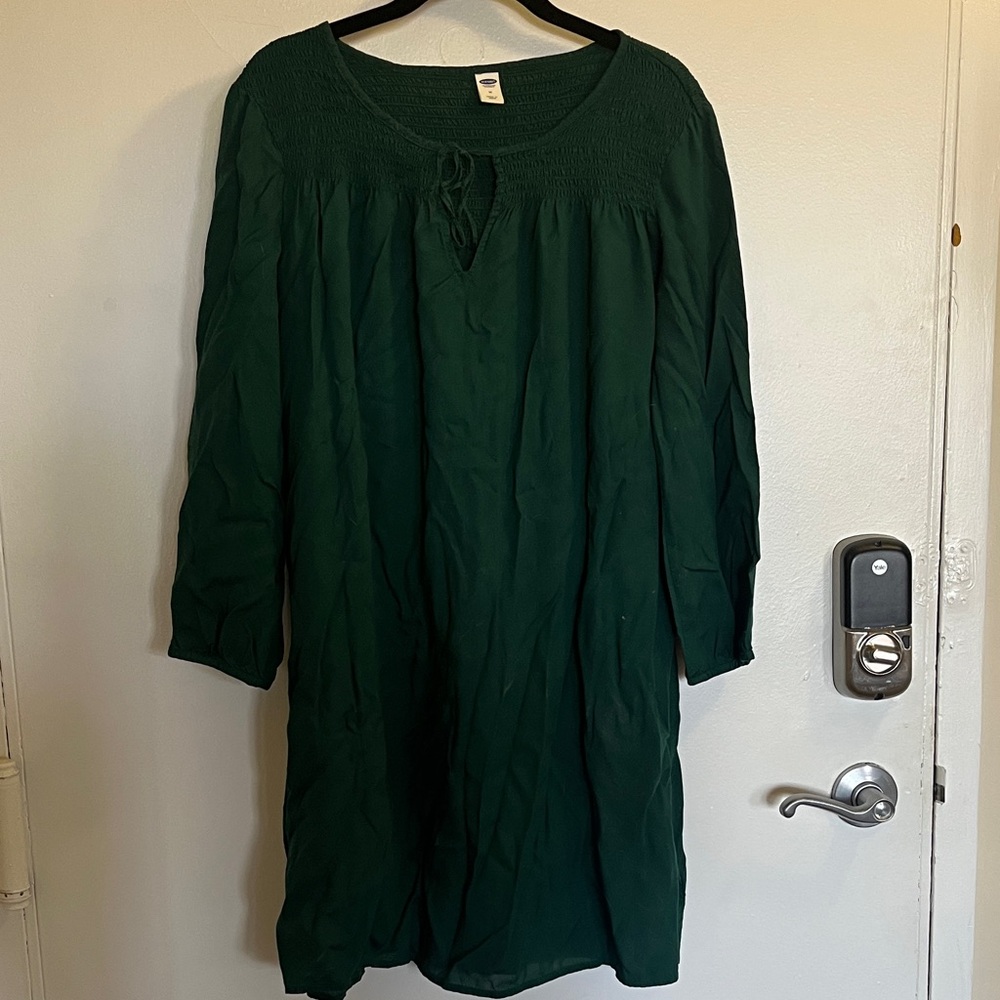 Old Navy Dark Green Long Sleeve Dress